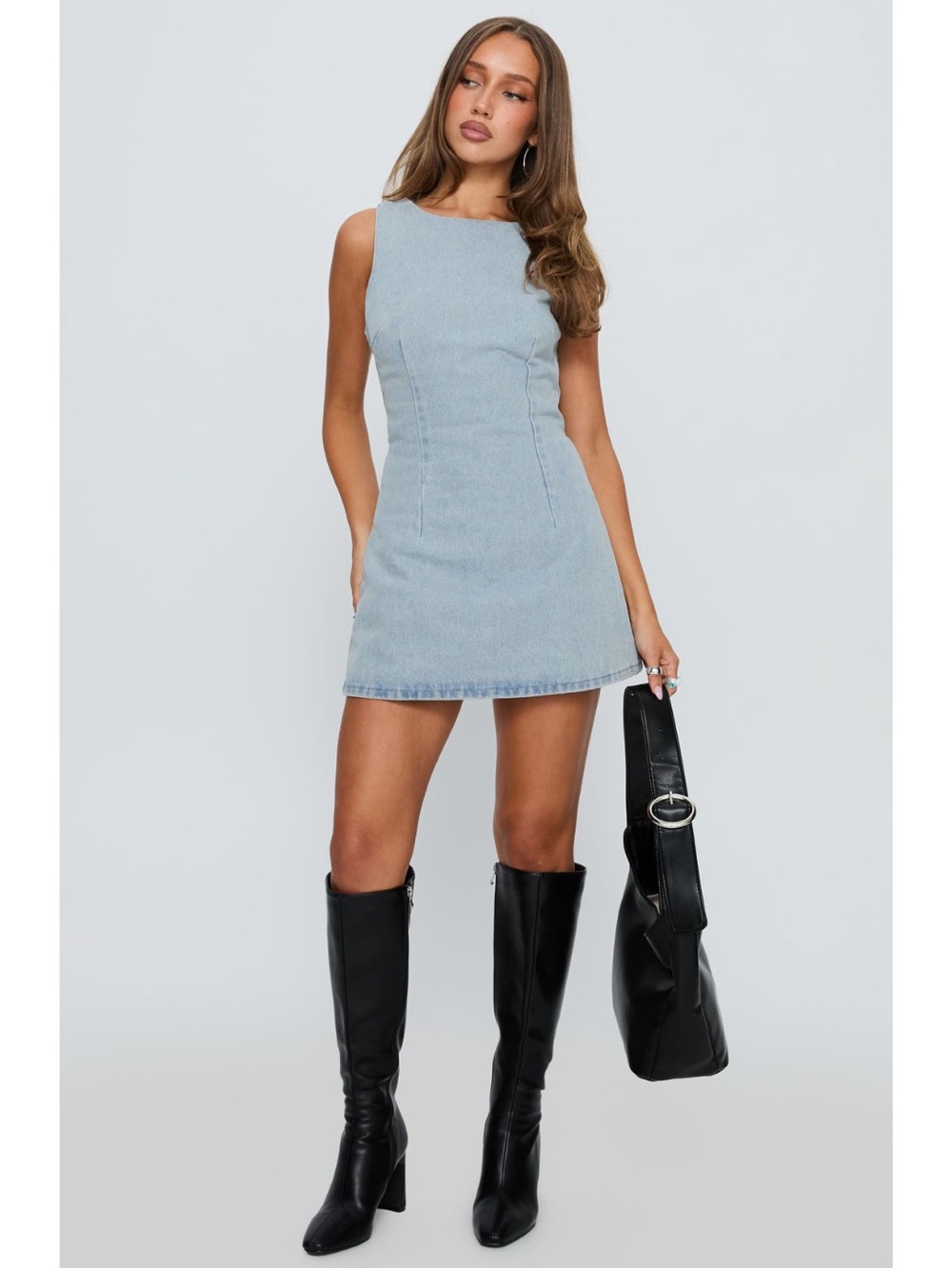 Princess Polly Ainsleigh Shift Denim Romper Light Wash New! - Picture 2 of 10